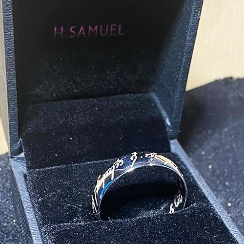 Hand engraved Lord of the Rings wedding band