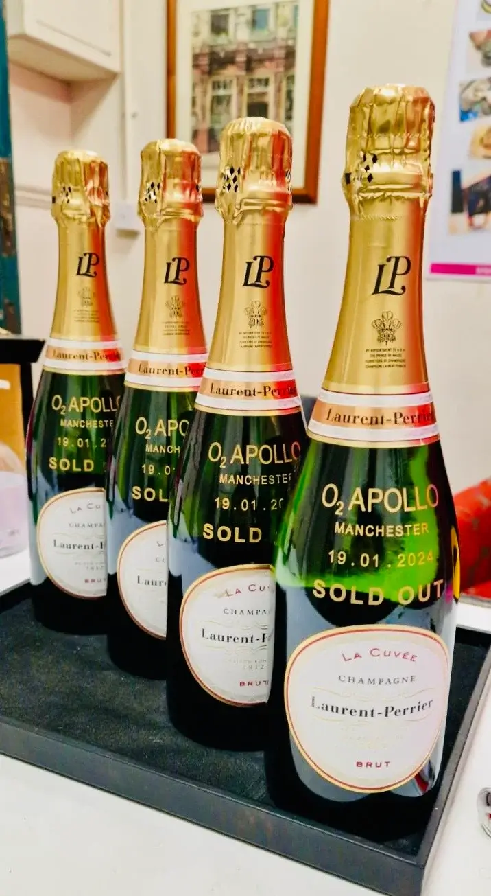 engraved champagne bottles